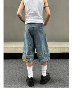 (XAT) Backwards Fit Denim Shorts - Cotton Material Comfortable Casual Wear Unique Fit Hand Wash Care Instructions