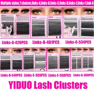 4-6 Styles Eyelash Cluster Bottom/Spiky/40D-300D Volume Lash Clusters 5-20mm Volume D-Curvature Eyelash Extensions DIY False Eyelashes DIY at Home Easily， Soft comfortable Easy Apply Natural Look for Makeup Daily Life
