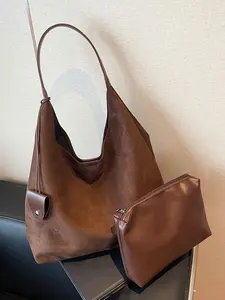 Retro style simple classic shoulder crossbody bag, with a small coin purse, fashionable and sophisticated, versatile  available in multiple colors, niche design suitable for daily travel, shopping, etc., Casual Shoulder Bag