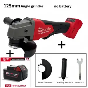 Milwaukee 125Mm  Cordless High Power Angle Grinder Delivers Integrated Grinding, Cutting And Polishing Capabilities, Durable Workshop Tool For Metal Processing, Wood Modification And Multiple Household & Professional Construction Processing Demands