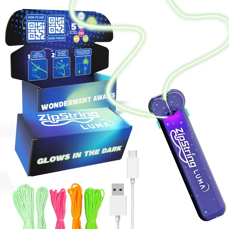 Zipstring Luma Glow in the Dark Rope Launcher Toy