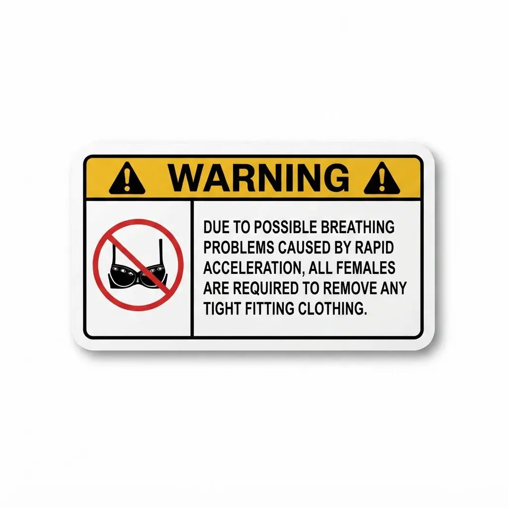 Premium Waterproof Car Sticker OSHA ANSI Warning Label 3.5in x 2.5in UV Oil Dirt Resistant Tear Proof Freezer Safe Easy Peel and Stick