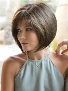 Short Pixie Cut Brown Wig with Bangs, Heat Resistant Synthetic Wig for Women, Bob Wig for Daily Use, Summer Vacation Or Party, Pixie Wigs
