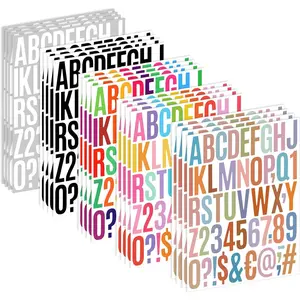 1000PCS 20 Sheets 2 Inch Large Alphabet Letter Stickers, Self Adhesive Waterproof Vinyl Number & Letter Stickers for Mailbox, Window, House Number Sign, Address Number