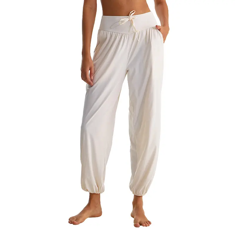 Sporty Chic Wide-Leg Sports Bottoms - Elastic Cuffed Ankle, Quick Dry, Breathable, Lightweight for Yoga, Workout Outfit Inspo, Dance, Everyday Active, Fitness for Everyone, M, Sweatpants
