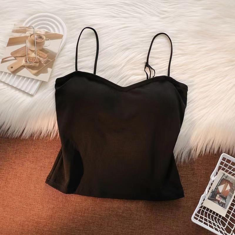 White Camisole Vest for Women Summer Inner Wear with Chest Pad Spider Web Beautiful Back Bra Integrated Sweet Spicy Girl TubeWomenswear Tops Workout Tops Spaghetti Strap Basic Workout Sets Women Sports Bra Casual Minimalist Short Sleeveless