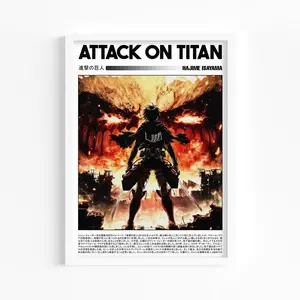 Attack on Titan Poster, Eren Yeager, AOT Anime Digital Poster, Anime Gifts, Anime Wall Art for Kids Room, Decor Wall Collage, Gifts…