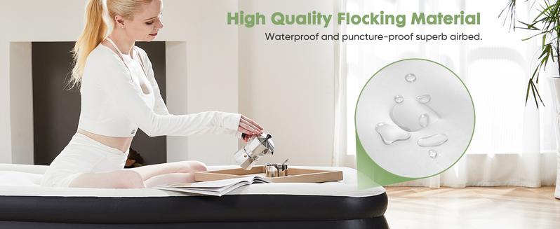 [Deal] Air Mattress with Built in Pump, Inflatable Blow up Camping Bed, Self-Inflating Portable Colchones Inflables for Guests, Home and Travel