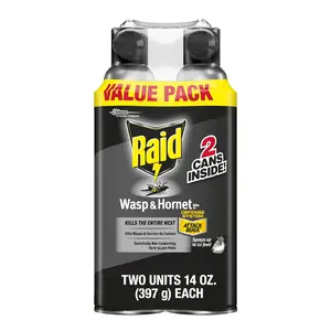 Wasp & Hornet Killer Spray, Bug Killer Kills the Entire Nest, 14 Oz, 2 Count