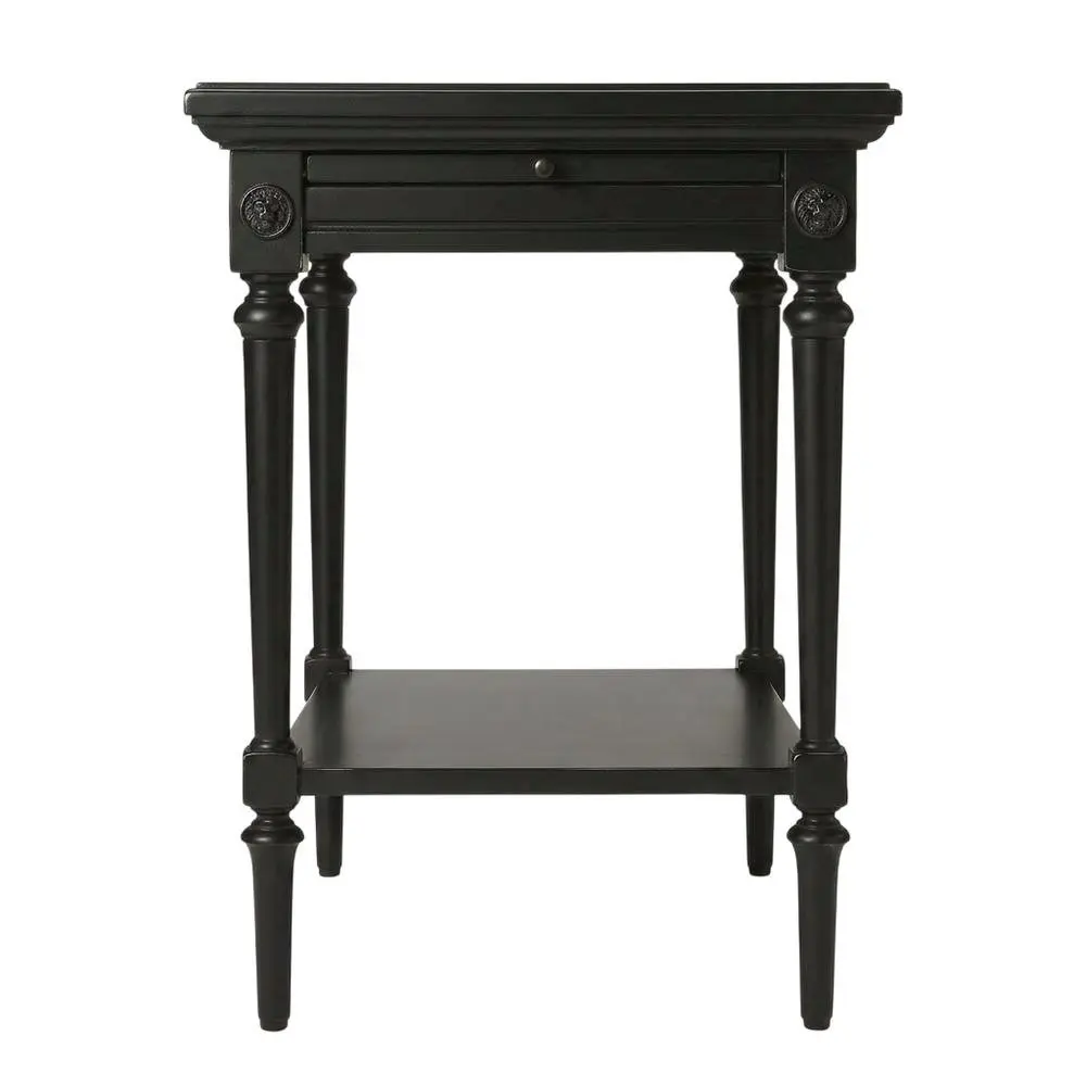Rectangular End Table, Traditional Wood Accent Side Table for Living Room