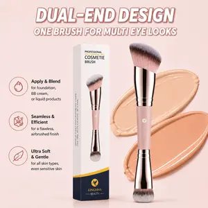 KINGMAS Dual-ended Makeup Brush - Cruelty-Free Soft Bristle for Foundation & Contour