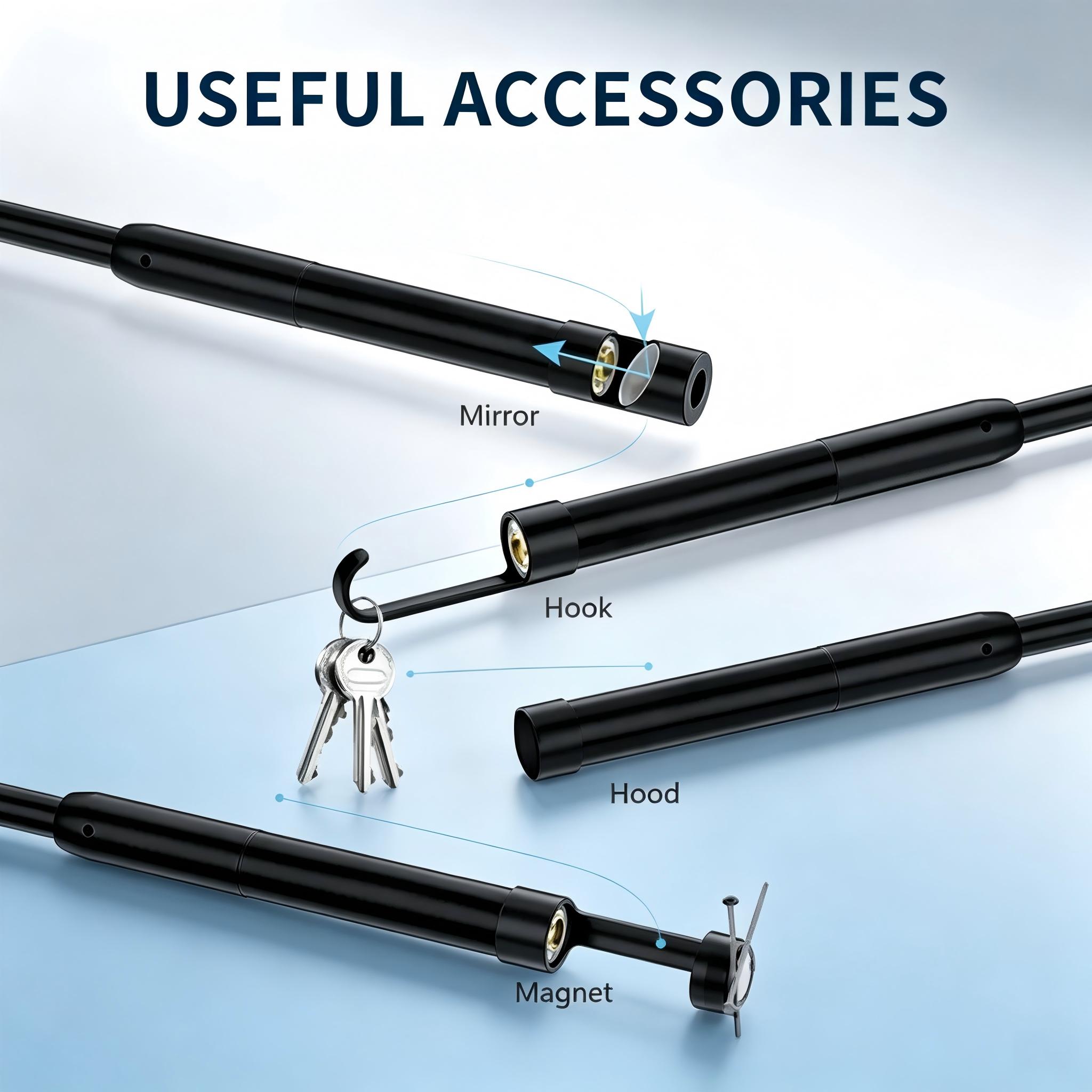 1920P HD Endoscope Borescope Inspection Camera Car Tool, 400 Resolution, 8 Adjustable LED Lights, 11.48ft Semi-Rigid Snake Cable, IP67 Waterproof Car Accessory, Plug & Play for iPhone Android Home Repair, Car Accessories, Car Tools