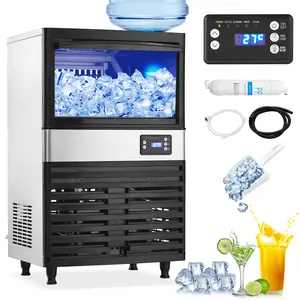 Commercial Ice Maker,Ice Tray, High-Capacity Production,Under Counter Ice Maker Machine with 100 Lbs Storage Bin and Led Digital Display, Ideal for Home, Restaurants, Bar, Office