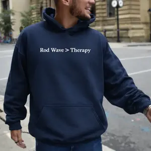 Rod Wave Shirt – Hoodie Sweatshirt Embroidered “Rod Is My Therapy”, Minimal Fan Apparel