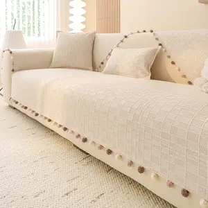 Bohemian Style Sofa Cushion Cover, Soft Anti-Slip Pet Protector, Universal Sofa Protector, Living Room Bedroom Dining Chair Decor, Fits 1-4 Seater Sofas