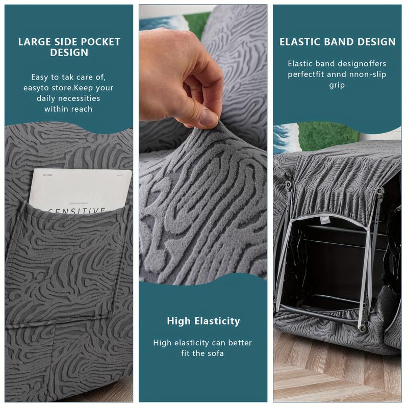 Leopard Print Stretch Recliner Sofa Cover, 3-Seater Sectional Slipcover with Pockets, Machine Washable Furniture, Protector #TikTokShopHolidayHaul