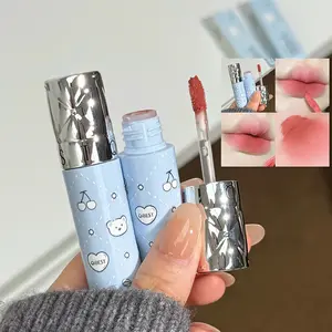 Soft Cute Bear Matte Lip Mud for Subtle Tones, Low Saturation Lipstick for Brightening Effects, Perfect for Daily Wear, Beauty Lipstick