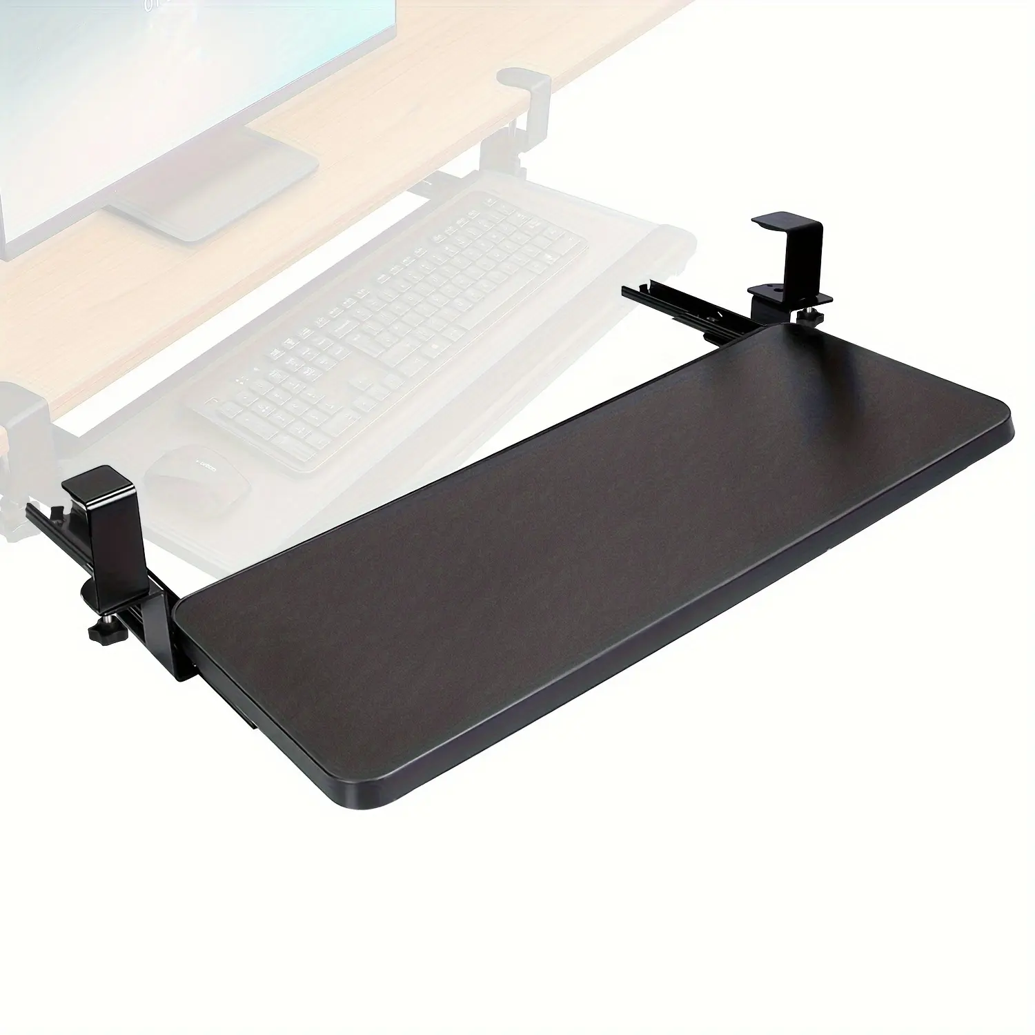 New Advanced Carbon Steel Keyboard Mouse Tray Desk Retractable