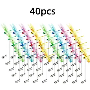 40-Piece Set, 4-Color 3D Insect Repellent Clips, Realistic Dragonfly Garden Decor, Weatherproof Outdoor Design, Durable Plastic & Metal Wings
