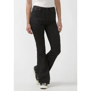 Joplin High Rise Flared Women's Coated Jeans in Black - BL15945
