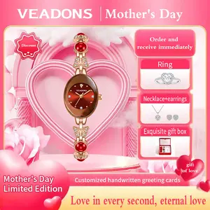 【 The Perfect Gift for Women's Festivals 】 Elegant Ladies' Jewelry Butterfly Bracelet Wristwatch: It can be worn as a wristwatch or in the shape of a bracelet.  The fashionable and elegant design is paired with a romantic rose gift box.