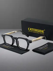 Luxury Retro Thick Frame Plain Glasses Frame CP Temple Tips Fashion Versatile Elegant Minimalist Casual Simple Punk Street Individuality Hip Hop Classic Unisex For Travel Beach Road Trip Cycling Music Festival