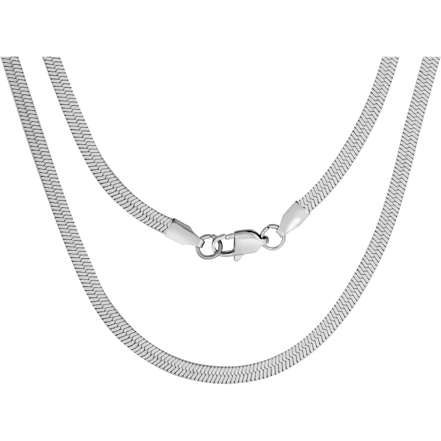 Flexible Stainless Steel Herringbone Snake Chain Necklace  Jewelry Gift for Men and Women 16/18/20/24/26inch 3/4/5mm