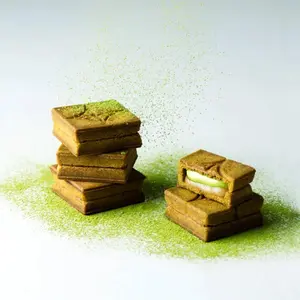 PRESS BUTTER SAND Uji Matcha Butter Cookies Gift Box - 5 pcs | Japanese Matcha Shortbread, Exquisite Dessert Souvenir, Short Shelf Life