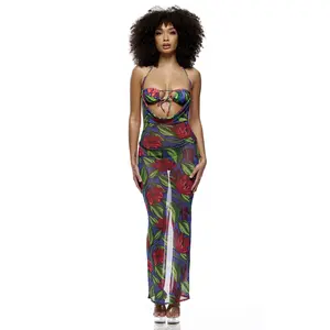 Forplay Amalfi Mesh Pool Maxi Dress - Painted Flora