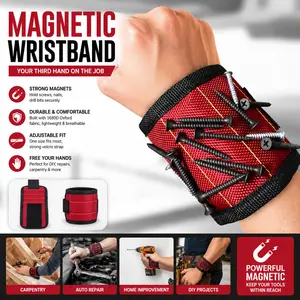 Magnetic Wristband Magnetic Tool Wristband for Holding Screws Nuts Drill Bits, Perfect DIY Tool Holder for Handymen, Fathers & Mothers