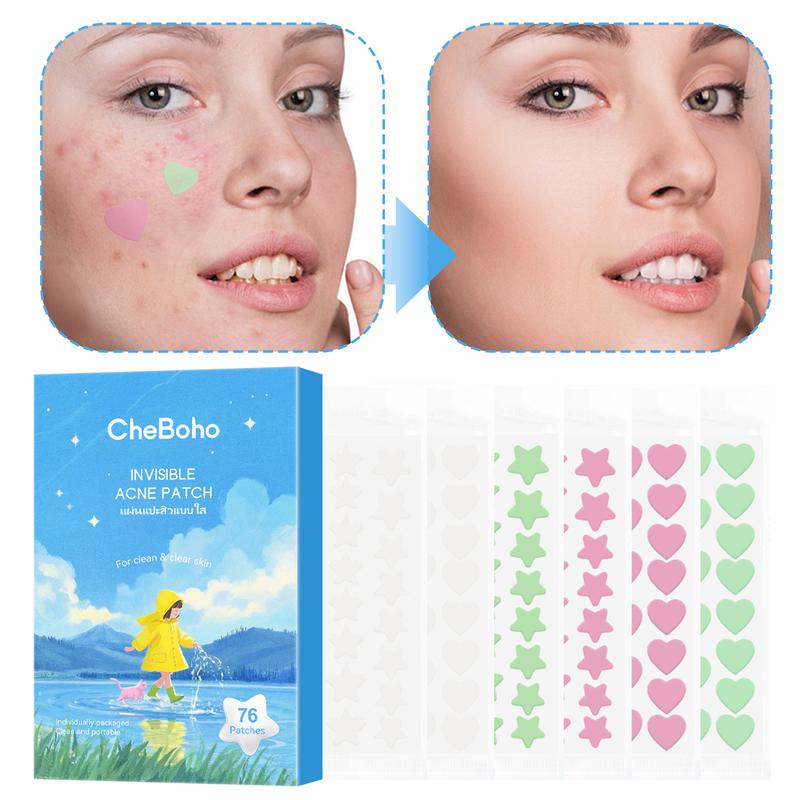 Skin Care Products for Women,Gentle Skin Tag Patches, 76pcs/set Hydrocolloid Acne Care Patches, Moisturizing Facial Skin Care Stickers,  Pimple Patches, Christmas, Christmas Gift