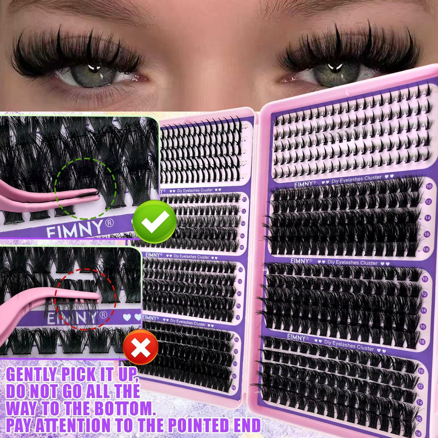 Lash Clusters Kit，800Pcs Lash Clusters, Includes Spiky and Bottom Lashes, 40D+60D+80D+100DMixed Style Volume Eyelash Clusters single box/with Glue, Tweezers and Brush, 3D Individual Wispy Eyelash, Fluffy Manga Eyelashes, Dense Thickened Lash for DIY