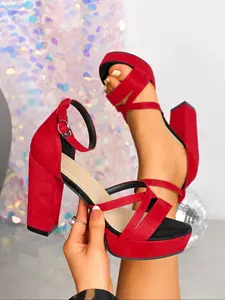 Cross Strap Ankle Buckle Design, / Options, High Heel Long Leg Look, Suitable for Party Daily Use, Comfortable and Eye-Catching