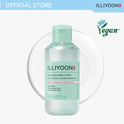 [ILLIYOON] Gentle Make Up Deep Remover | Waterproof Makeup Remover, Gentle on Sensitive Eyes & Lips, Ophthalmologist-Tested, Effective Cleansing, Coconut Oil, AHA & BHA, 4.73 fl. oz. (140ml)