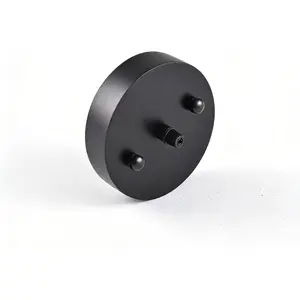5.1" Wooden Ceiling Canopy Kit Handmade Wood Ceiling Plate for Pendant Light,Hanging Lights,DIY Chandelier Fixture Black (Complete Hardware Included)