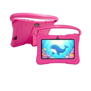 A children's tablet suitable for children aged 3-12, pre installed with IWAWA learning software, parents can control their children's safe internet access, it is a gift that children look forward to, blue/pink, no adapter
