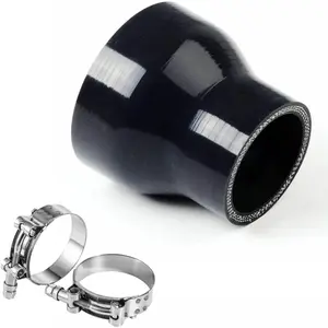 2.5" to 3" Reducer Coupler  Hose 4-Ply Reinforced Straight Turbo Intercooler  Pipe with T-Bolt Clamps 5MM Thickness