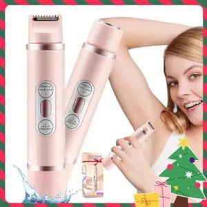 2-in-1 household electric shaver, women's underarm full body hair removal private shaver, close shaving knife electric hair removal device, electric shaver - USB charging, Usb Rechargeable Shaver, suitable for bikinis, armpits, Christmas gift