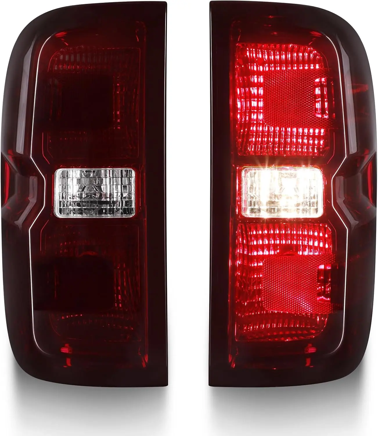 Smoked Red Halogen Tail Lights w/ Bulbs for 2014-2018 Chevy Silverado 1500