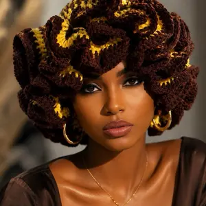 Color Stylish Crochet Ruffle Hats
