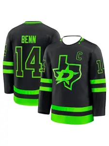 Horror-Themed Hockey Jersey - Black with Red & Gray Accents, "Voorhees 13" Jason Mask & Crossed Knives Graphic Athletic Jersey