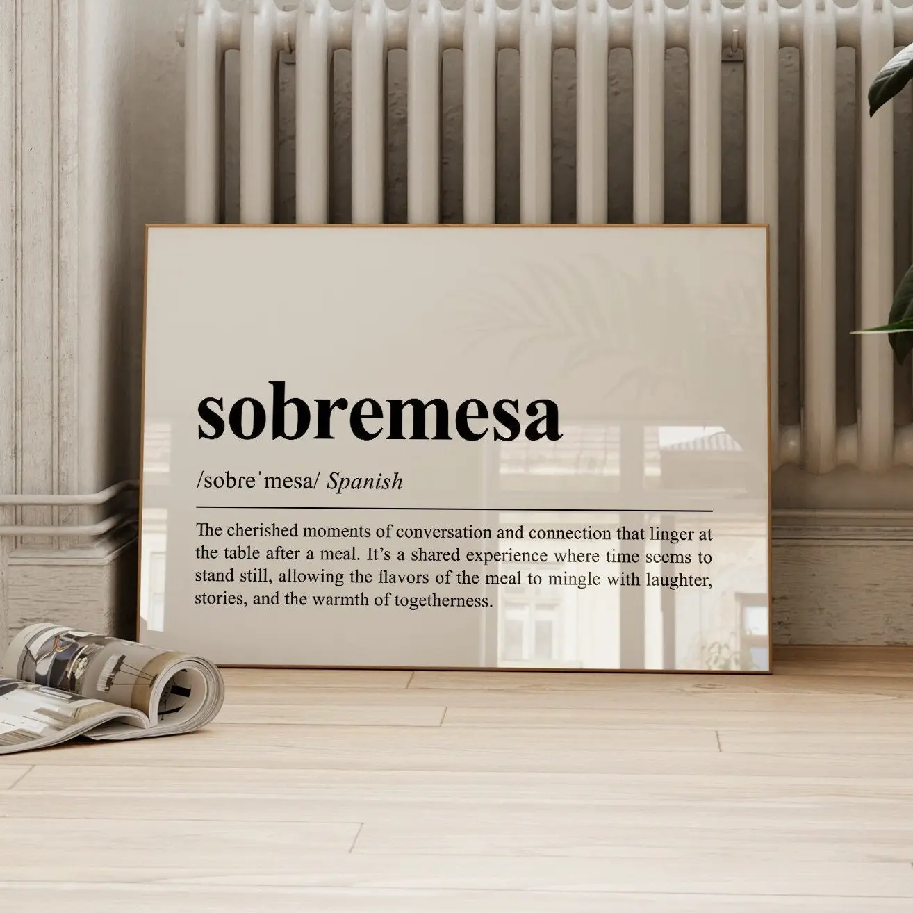 Sobremesa Definition Wall Art, Printable Spanish Word Art Print, Spanish Quote Wall Art, Dining Room Decor, Trendy Spanish Aesthetic Print