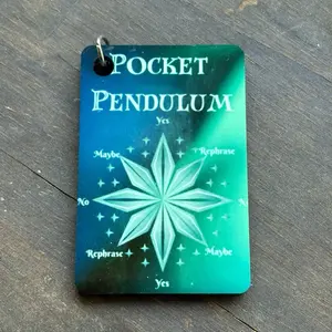 Pocket Pendulum with Board Moonstone Pendulum and Carry Bag - Convenient Divination Tool for On-the-Go Guidance