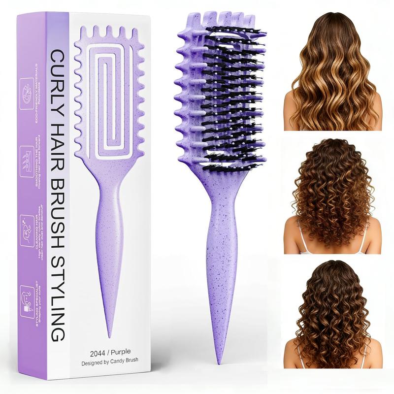 2026 Curly Hair Brush，Curl Defining Brush，Defining Brush for Detangling Shaping and Defining Curls，Less Pulling，Reduces Frizz，Effortlessly Defined Curls,Waves&Coils，Defining Curls for Women,Men, Wet&Dry Hair curl  twisting  brush