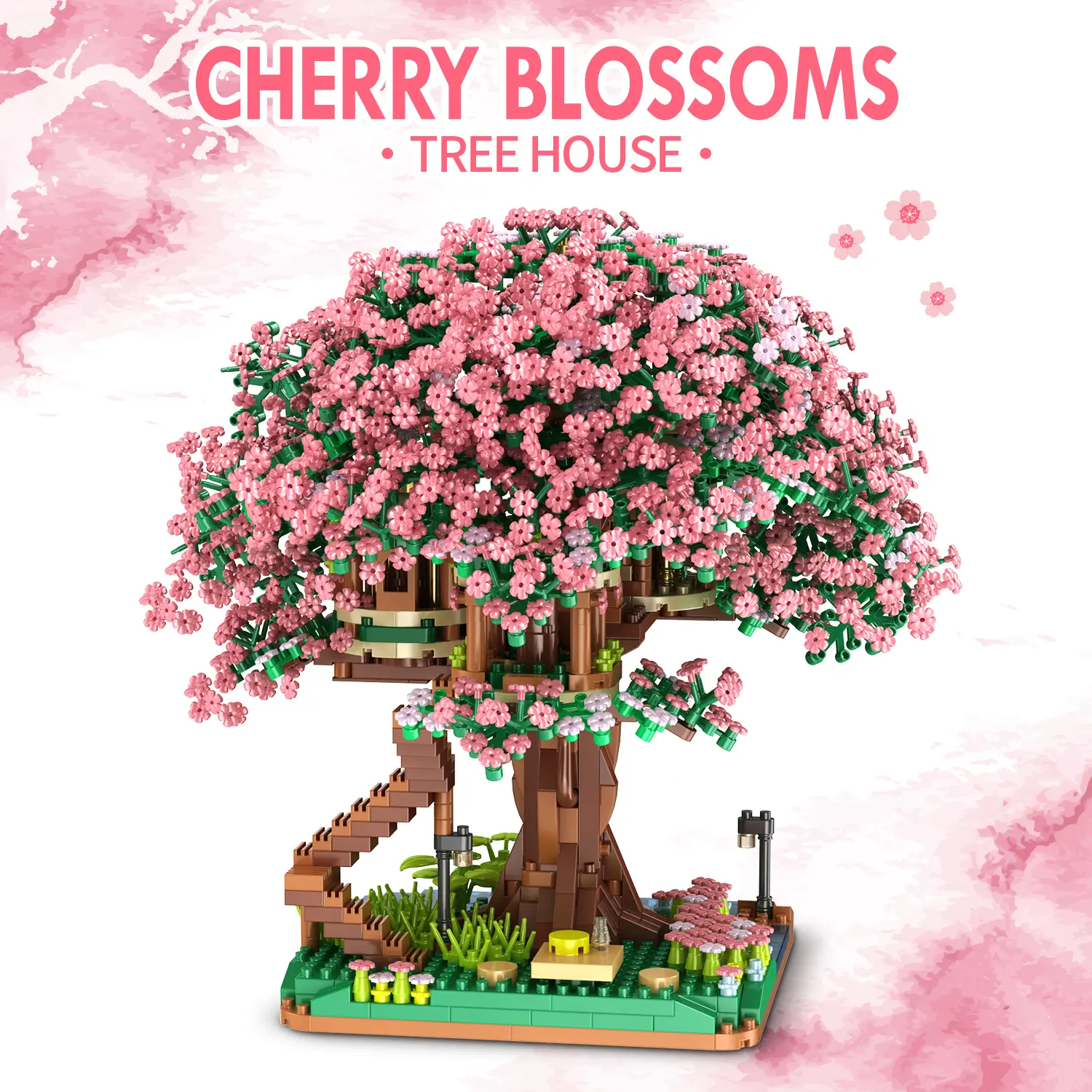 MINI Building Block Cherry Blossom Tree Set, 2138-Piece Miniature ABS Plastic Bricks Diorama Kits, Decorative Collectibles Compatible with Multiple Brands, Girl’s Bouquet Gift for Christmas