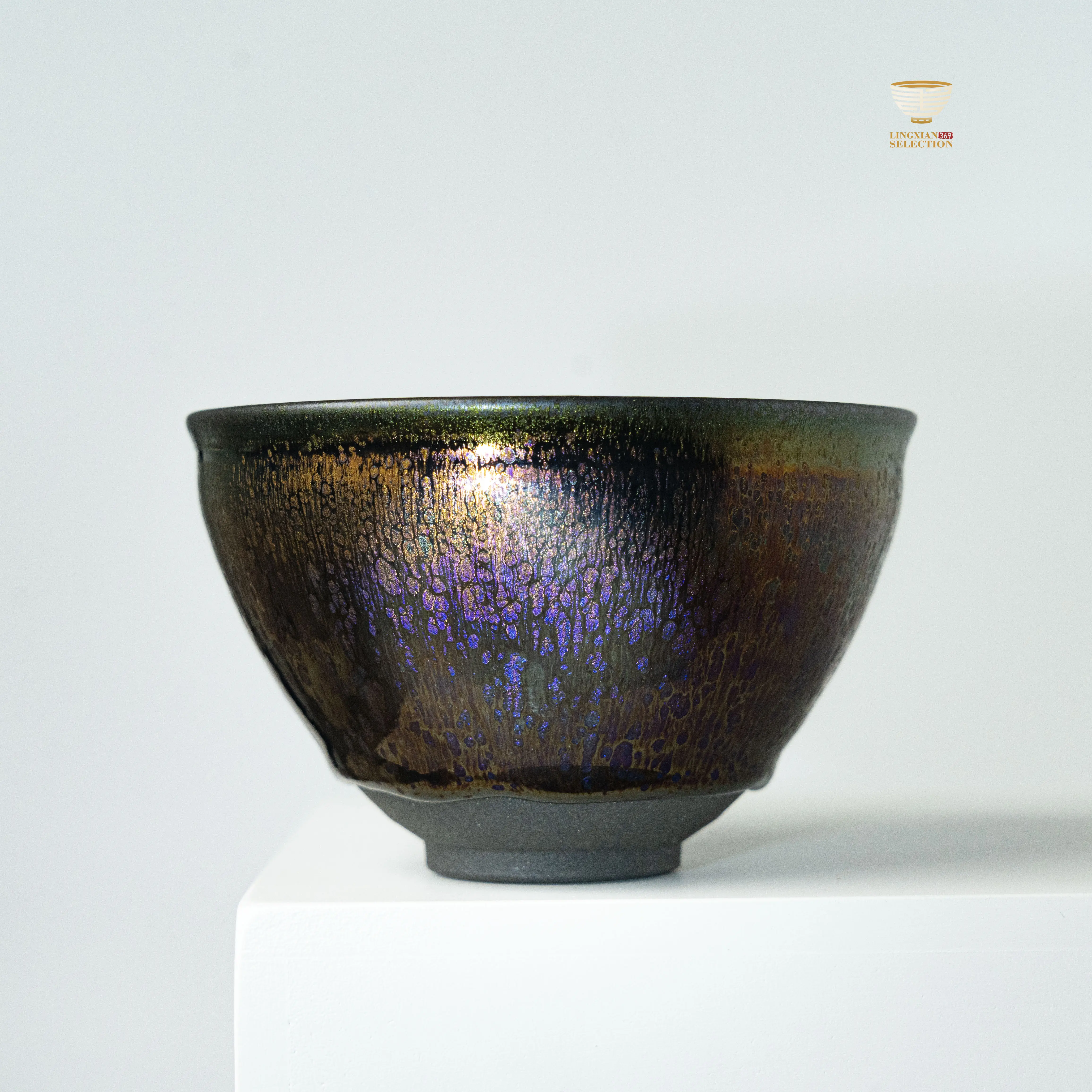 【Miracle Obsidian Bowl  Master Yu Qiuhua】Artisan Gongfu Teacup Large Mouth｜Masterpiece for Traditional Dotting Tea｜Kiln-Fired Artisan Treasure