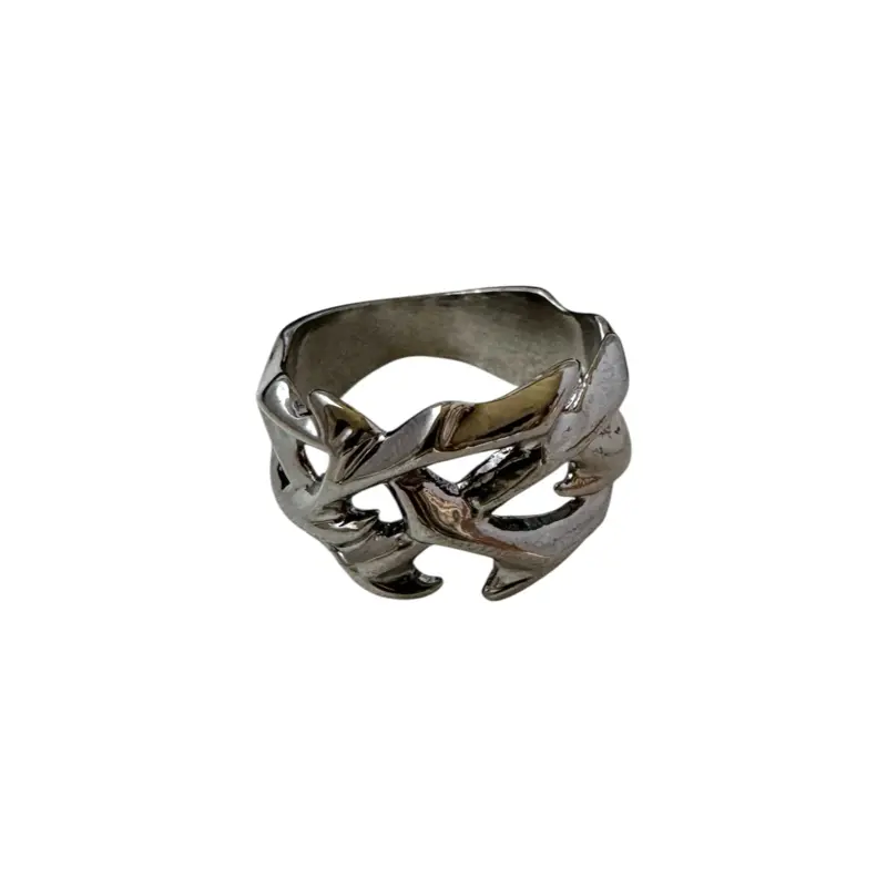 Hollow Design Thorns Ring for Men Women Streetwear Hop Hop Punk Unisex Style Size 8
