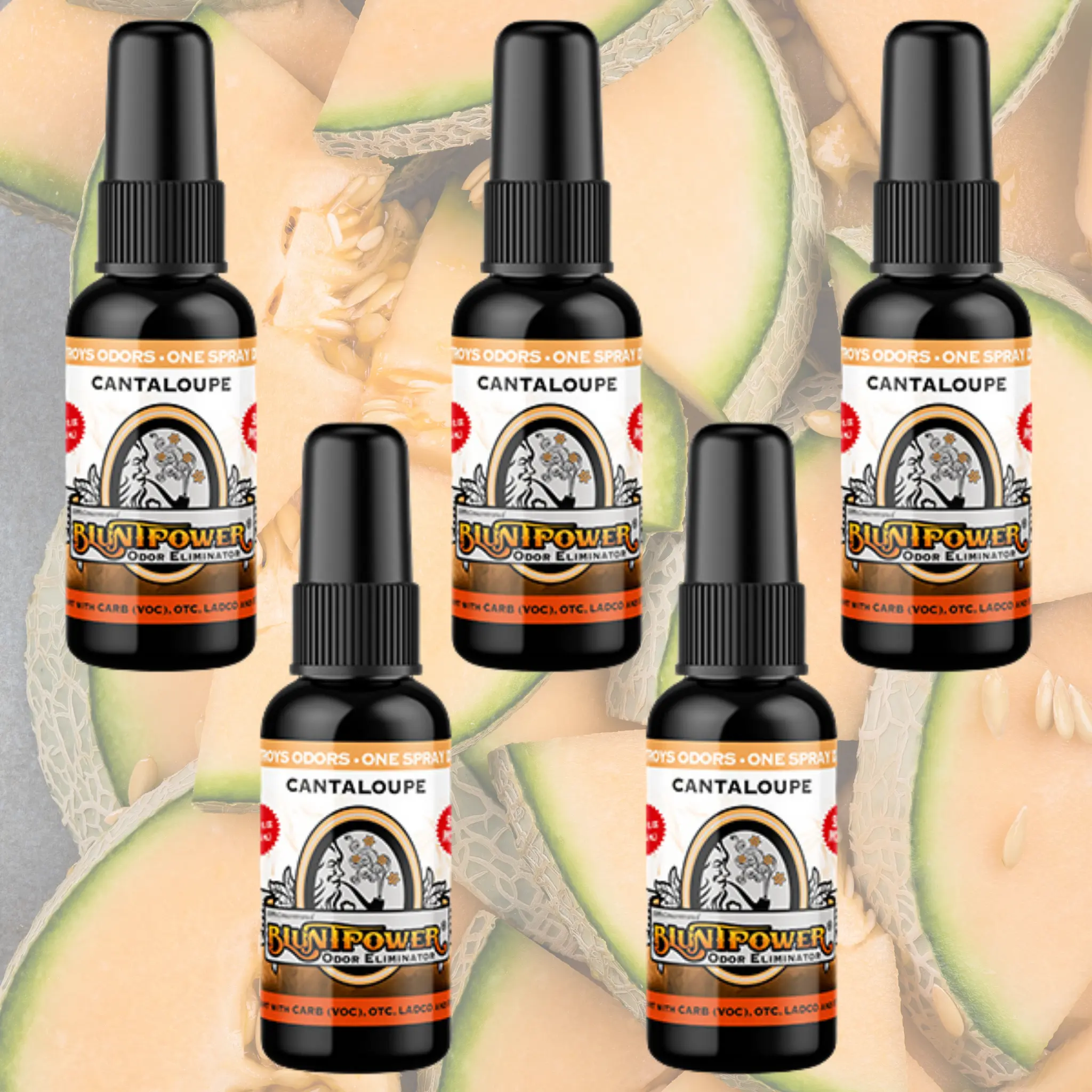 Cantaloupe Long Lasting Spray Air Freshener Bundle (5 Pack)