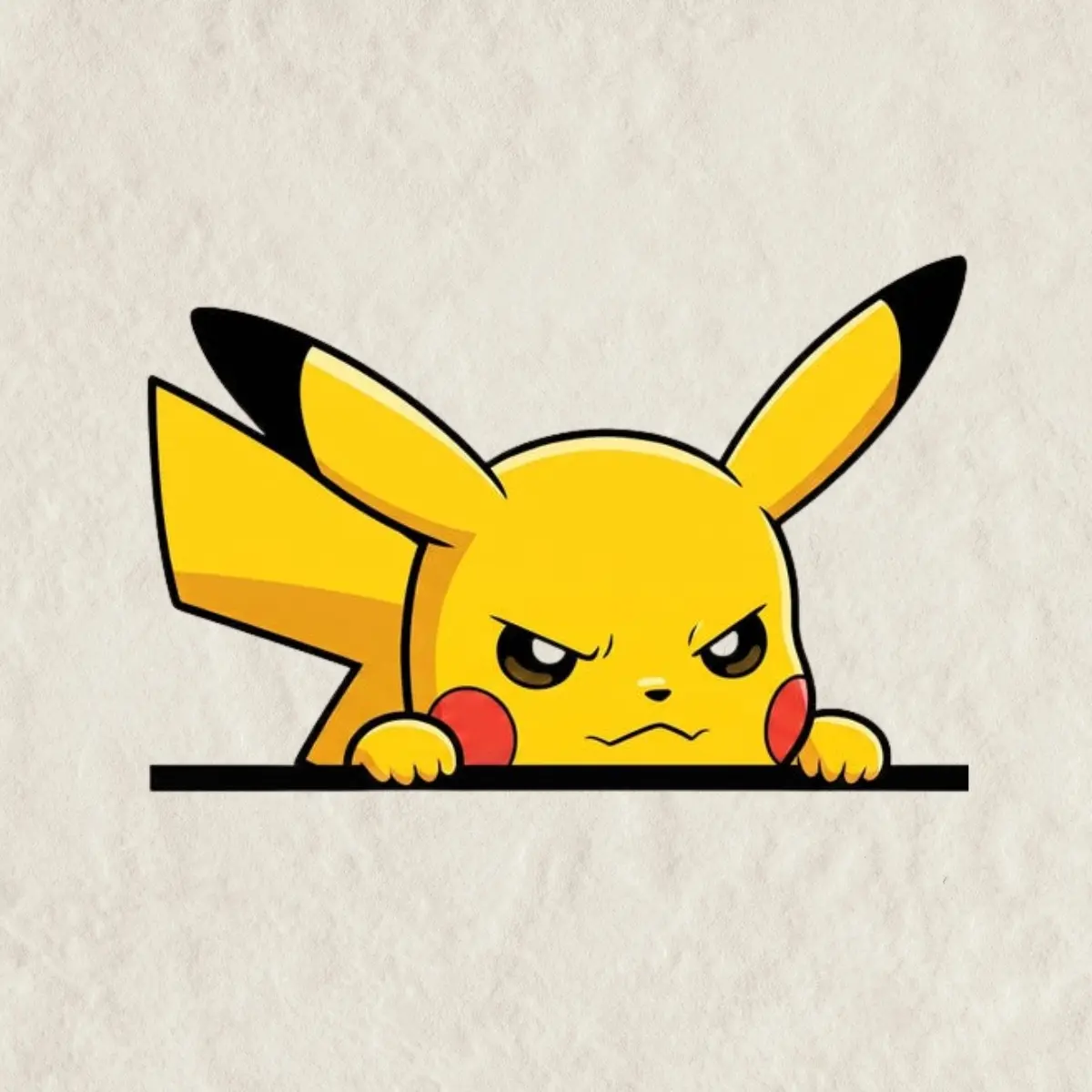 Cute Pikachu Kawaii Peeker Sticker, Cute Anime Sticker, Waterproof Vinyl Decal for Laptop, Water Bottle, Car, Gamer Gift