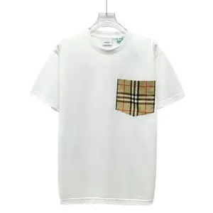 RDLT— Burberry White Check Pocket Cotton T-Shirt Size XS